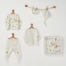 Andywawa Newborn 5'Li Bebek Hastane Çıkış Seti - Ac22780R Ekru Andywawa Newborn 5'Li Bebek Hastane Çıkış Seti - Ac22780R Ekru