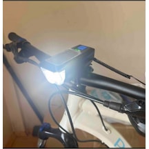 Su Geçirmez Güneş Enerjili Led Işıklı Bisiklet Farı - Kornalı Usb Ile Şarj Edilebilir Fener - 11 Cm