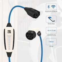 Nrgkick Standart Plus 2.8kw & 22kw 5 Metre Wifi + Bluetooth Ac Mobil Taşınabilir Elektrikli Araç Şarj İstasyonu