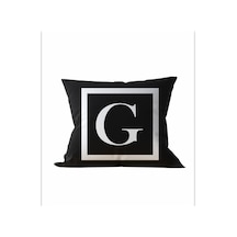 Çift Tarafı Baskılı Harfli Kırlent Kılıfı - G Harfi