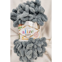 Puffy Koyu Gri El Örgü İpi 100gr. 9mt. 5'li Paket - Renk: 87