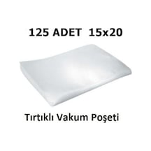 Tırtıklı Vakum Makinesi Poşeti Torbası- 15X20 Cm - 125 Adet