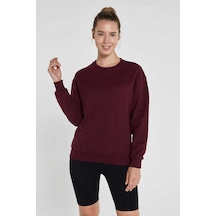 Jerf Lydney Kadın Sıfır Yaka Sweatshirt Bordo 001