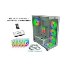 Aztech AZT101 W ATX Oyuncu Bilgisayar Kasası Beyaz