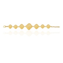 Kadir Jewellery 22 Ayar Altın Kaplama Zirkon Taşlı Ayarlanabilir Zincir Bileklik Sarı