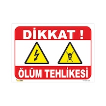 Dikkat Ölüm Tehlikesi - Isg Levhası Levha 50x70 Cm Galvaniz Saç 0,4 Mm