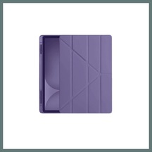 Bezos Apple iPad Uyumlu Pro 11 2024 Kılıf Kalemlikli Hugo Tablet Kılıfı - Mor Ventra