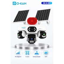 O-kam Ok-s-337 Prm. 4g 4 Lensli Solar Sirenli Aov Kamera
