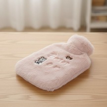 Işıklı Ayıcıklı Figürlü Pembe Peluş Sıcak Su Torbası 1 Lt Yumuşak Kılıf, Uzun Süre Sıcak Tutan Termal Su Torbası Diğer