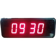 Çift Taraflı Dijital Led Duvar Ve Masa Saati - Kırmızı Kasa Ölçüleri: 16x40 Cm