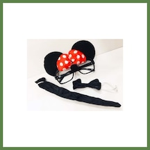 Bezos Minnie Mouse Gözlüğü Papyonu Kuyruğu Seti Hb006 Diğer