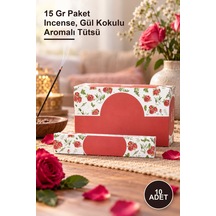 10 Adet Rose Masala Tütsü 15 Gr Paket Incense, Gül Kokulu Aromalı Tütsü