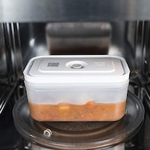 Fresh & Save Vakumlu Saklama Kabı, M, Plastik, Yarı Şeffaf-gri