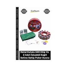 Poker Lüks Profesyonel Metal Kutulu 240 Chip 2 Adet İskambil Kağit Setine Sahip Poker Oyunu