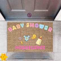 Kapı Önü Paspası Dekoratif Dijital Baskı Baby Shower P-2486