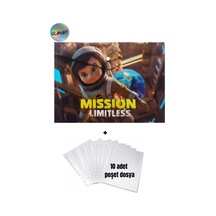A4 Boy Çıt Çıt Ödev Dosyası +10' Lu Poşet Dosya Astronotlar Çok Renkli