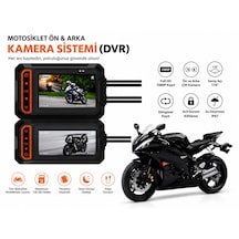 M5f Aksiyon Kamerası Motorsiklet Ön Ve Arka Kamera Sistemi 170 Derece Geniş Lens Full Hd 1080p Kayıt 3.0 İnç Ekran Wifi Gps Su Geçirmez Gece Görüşü Desteği Tüm Motorsikletlere Uyumlu