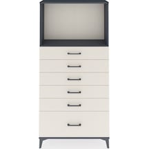Arges Dolap Tek Raflı 6 Çekmeceli 88x30x182 Antrasit-aytaşı Antrasit
