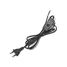 Sekatech 3 Adet Fişli Anahtarlı Arapuarlı Hazır Kablo 2 Metre, 0.50 Mm² Siyah Aplik, Abajur, Masa Lambası, Led Trafosu İçin Pratik Uzatma Kablosu 3 0.1 M