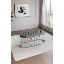Selenit Lüks Puf Bench Bank 45 110 Gümüş Gri