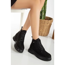 Jiwa Siyah Süet Bağcıklı Bot Çok Renkli