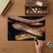 Kahverengi Ağaç Yılanı Tasarımı 240 Parça Ahşap Puzzle Ahşap Kutuda Mpy60202