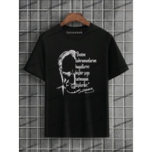 Flood Of Style Unisex Bay Çocuk T-shirt Atatürk Cumhrutiyet 23 Nisan 10 Kasım 29 Ekim Kod:26 Siyah
