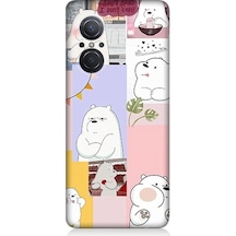 Huawei Nova 9 Se Uyumlu Beyaz Pandalar Desenli Silikon Kılıf