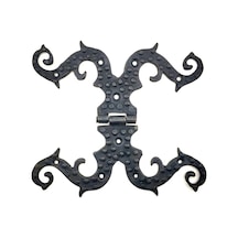 Hubrendy Çer Antika Tarz Dekoratif Pirinç Süslü Menteşe - 190x170 Mm, Oksit