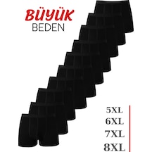 Arma Yıldız Erkek Siyah Büyük Beden Boxer Pamuklu Likralı 10'lu Paket Siyah