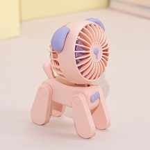 Eternal Luck Mini Masaüstü Dekoratif Fan Sevimli Evcil Köpek Şarjı Usb Küçük Fan Pembe