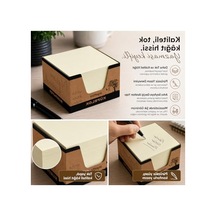 Kraft Kutulu Küp Bloknot, 8x8 Cm, Yüksek Kalite Kağıt Açık Gri