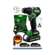 Heilber Ba01013yd Alman V998 15ahm Yeşil Bakır Sargılı Çift Akülü Darbeli Akülü Vidalama Çelik Şanzıman Şarjlı Matkap