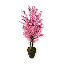 Cihan Çiçekçilik Yapay Ağaç Pembe Bahar Dalı 160 Cm Siyah Saksı Beyaz- Yeşil