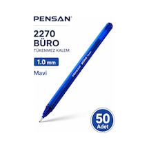 Pensan 2270 Büro Mavi Tükenmez Kalem 1.0 Mm 50'li Paket Lacivert