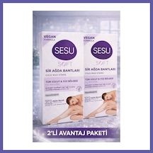 Bezos Sesu Soft Sir Ağda Bantları 32 Adet Vegan Formula Tüm Vücut Ve Yüz İçin Soğuk Ağda Bandı 2'li Paket Nıda