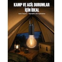 Taşınabilir Askılı Ampul Kamp Lambası Askılı Type-c Şarjlı Bahçe Lambası Çok Renkli 91841416