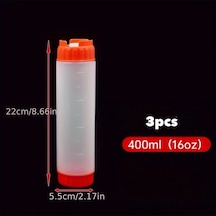 Willowhaven 3'lü 16oz Kırmızı Doldurulabilir Uçlu Sıkma Şişesi, Sızdırmaz Sos Ve Şurup Dispanseri, Gıda Uyumlu Kırmızı