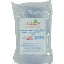 Lokman Avm Plastik Kaşık Ekonomik Çorba Kaşığı 1654 MM Şeffaf 100 Adet 1 Paket