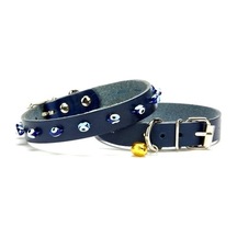 Cattie Deriden Boncuklu Kedi Boyun Tasması 1.5x31 35CM-Royal Blue