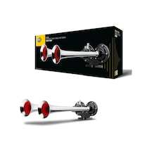 Korna Ca32-12v - 115db A - 370hz-415hz - Düşük Ses/yüksek Ses - Elektrikli Pnömatik - Ece Onaylı - Gövde Rengi: Krom/siyah - Soket Modeli: Yassı Soket - Miktar: 1 Horn