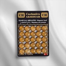 Cachmira 25'li 12 Mm Simli Sedef Kahve Eşarp Şal Mıknatısı Tesettür Aksesuarı Çok Renkli