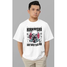 Ikakashi Hatake Anime Karakter Baskılı Unisex Oversize Kakashi In Beyaz