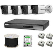 Hikvision 4 MP Mikrofonlu 4 Kameralı 500 GB Disk Tak Çalıştır Hazır IP Kamera Seti