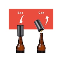 Otomatik Açacak Manyetik Meşrubat Kapak Açacağı Siyah Renk Metal Kapak Bas Çek Mıknatıslı Şişe Kapak Siyah