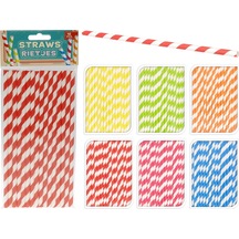 Excellentt Houseware 16'lı Kağıt Pipet - Asorti Renkli