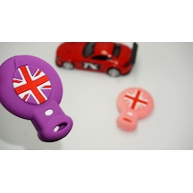 Mini Cooper Uyumlu Clubman Countryman R56 Silikon Anahtar Pembe Mor Kılı