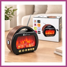 Gees Global Fenerli Şömineli Bluetooth Radyo Hoparlör Am/fm/sw, Usb/type-c, Tf Gbzs