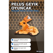 Peluş Geyik Sesli Oyuncak 30 Cm Yumuşak Çocuk Oyun Arkadaşı Tekli Paket Bx-316475 Çok Renkli
