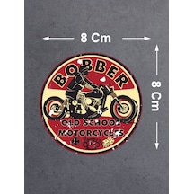 Vintage Motosiklet Sticker - Old School - Araba Oto Motosiklet Araç Sticker 02506 8x8 Cm